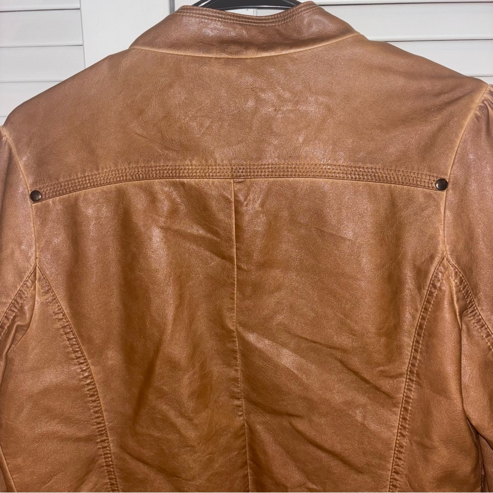 Brown Faux Leather Jacket - Picture 3 of 6